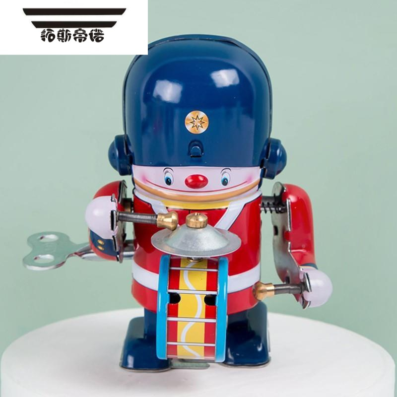 拓斯帝诺复古玩具儿童上链发条铁皮机器人80后玩具怀旧婴打儿小小人兵
