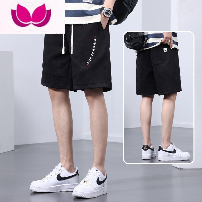 七斓休闲短裤男生夏季薄款宽松大码加肥加大冰丝五分裤子男士运动卫裤