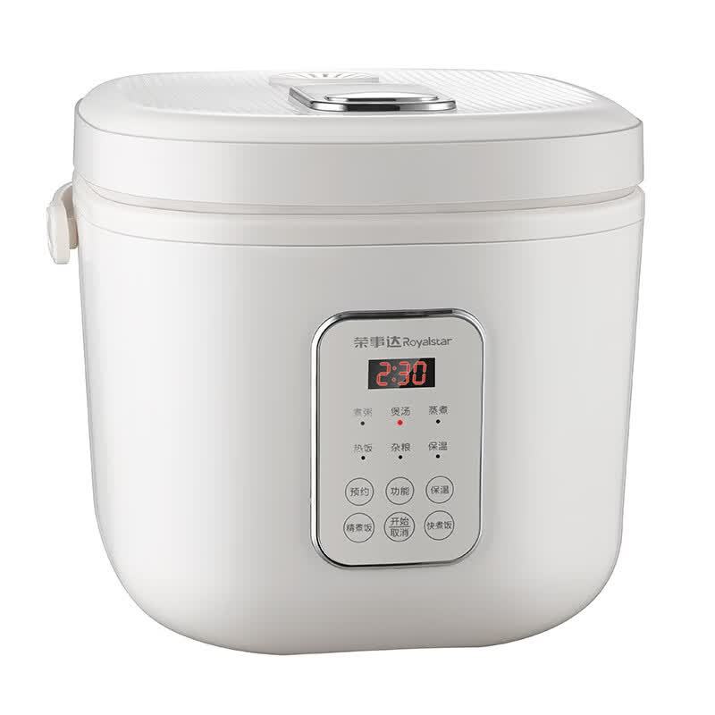 荣事达4L方形电饭煲 立体加热纳米银内胆 机械控温液晶显示 支持预约 雅黑色 9人以上大容量高清大图