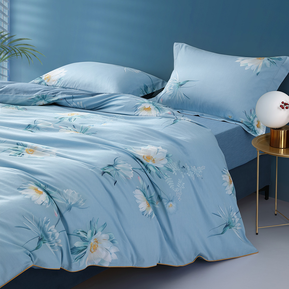 水星家纺全棉四件套花满溪床上用品参数