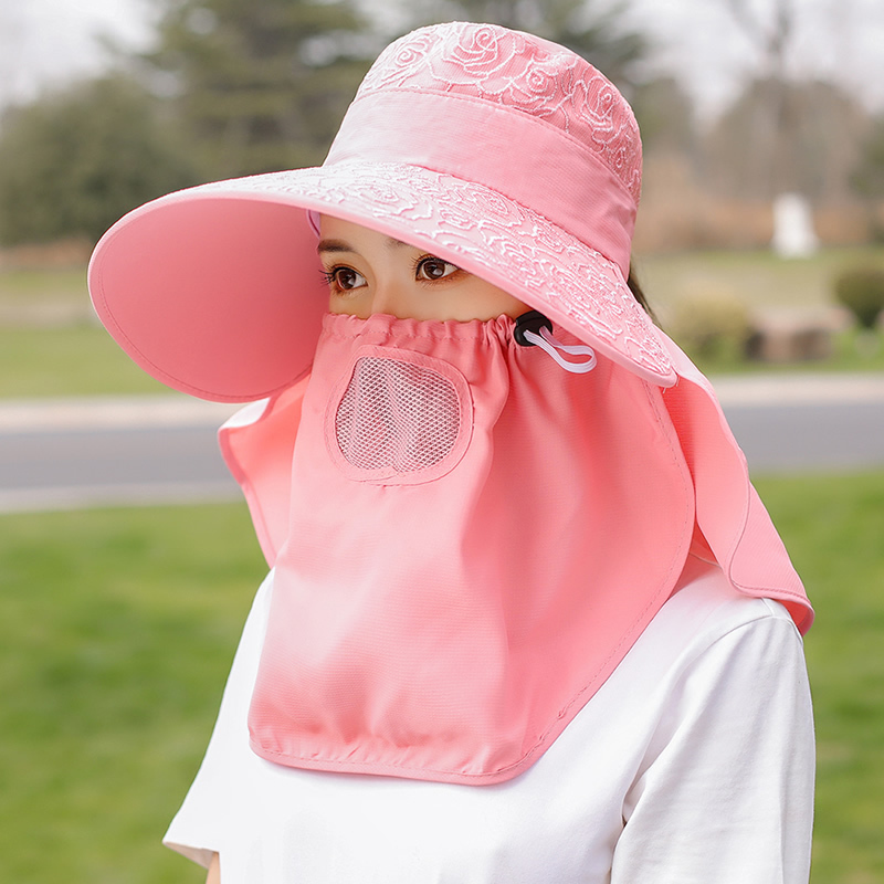 盛世尼曼农活防晒帽子女春秋遮脖夏季遮阳帽遮脸折叠大帽檐大沿全脸太