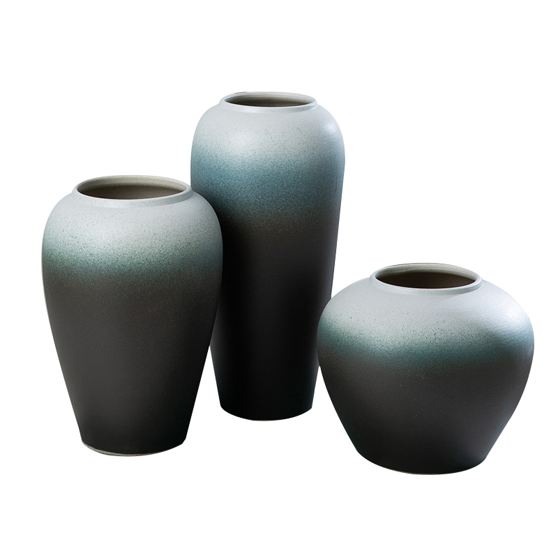 景德镇陶瓷花瓶摆件客厅插花新中式玄关装饰水培花器复古陶罐花盆高清大图