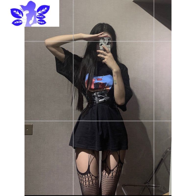 Ideamini辣妹日记CL吊带袜蕾丝黑色丝袜性感镂空薄款复古连裤袜渔网袜欧美图片