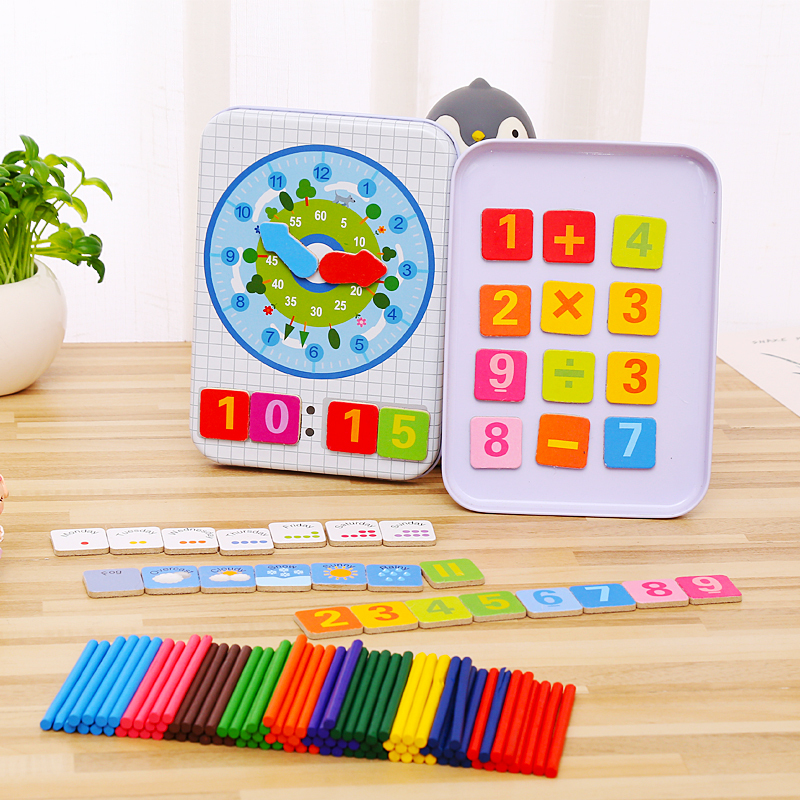 三格田儿童数数棒数学教具算术棒计数器小学一年级加减法益智玩具100