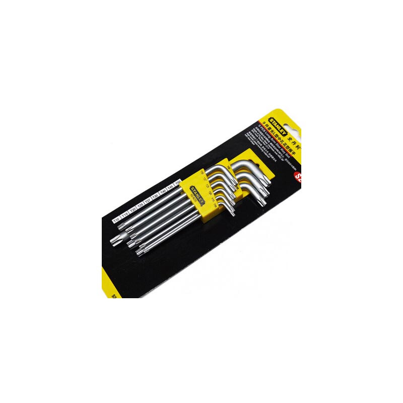 史丹利(Stanley)9件套长L形中孔花形扳手TT10-TT50 92-625-23 货期5-10天