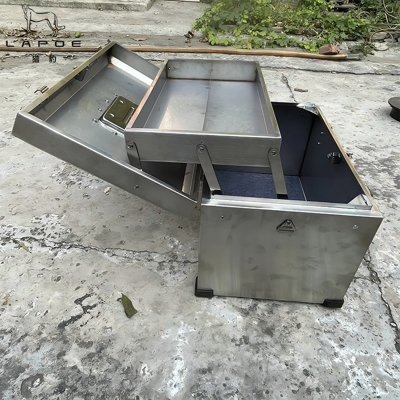 猎豹 不锈钢工具箱双层折叠工具收纳箱45*28*28cm/个高清大图