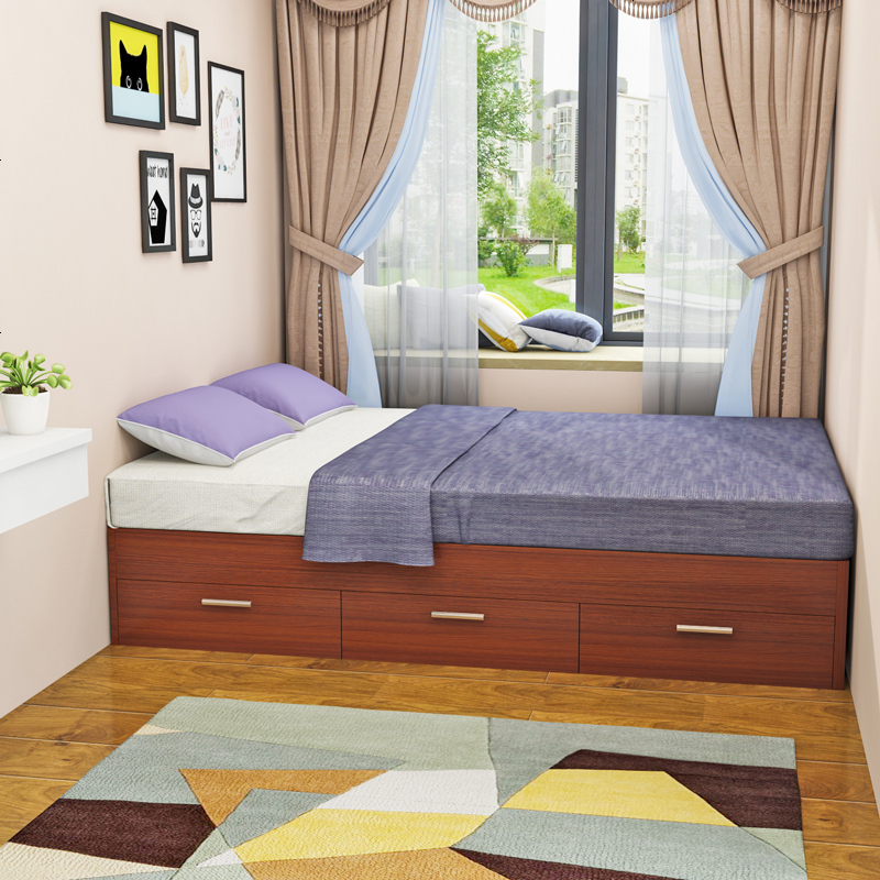 榻榻米床飘窗床一体床柜子组合套装现代简约多功能房小户型床视频