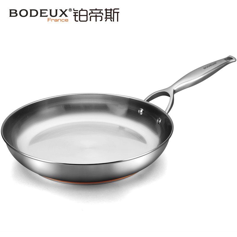 铂帝斯BODEUX 皇室系列 304不锈钢煎锅平底锅煎饼锅燃气电磁炉通用
