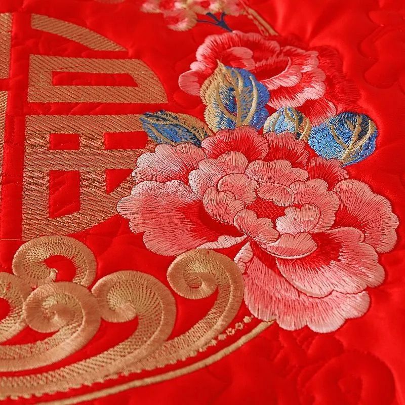 结婚庆用品大全坐福垫结婚女方陪嫁压床坐福被新娘婚礼福字坐被子 百年好合喜-坐福垫[45*45cm]