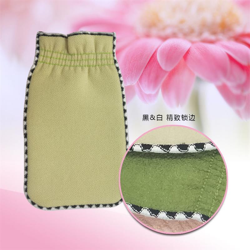 拉背条长条麻花辫洗澡巾浴巾搓背沐浴球浴花浴室用品套件|1条三股细纱拉背巾+1个搓澡手套