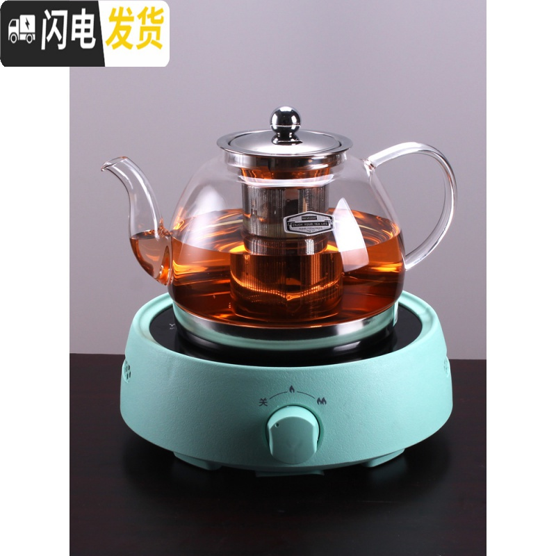 三维工匠煮茶器玻璃煮茶壶小型养生壶电磁炉专用烧水泡茶壶家用电陶 04套装1000茶壶+白色电陶炉送100杯子茶具高清大图