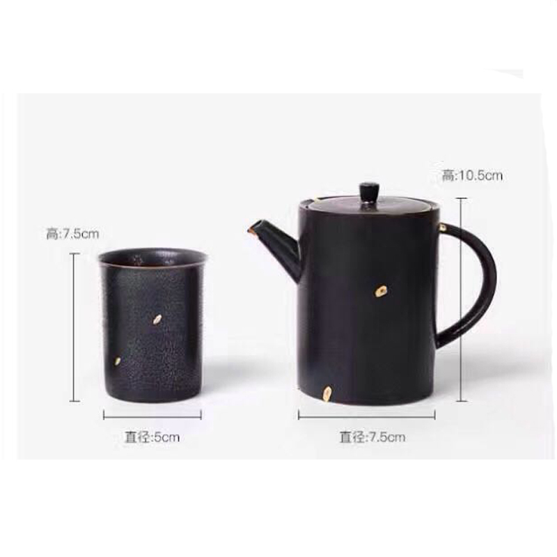 乾唐軒24K点金茶具高档黑陶行政商务便携套组如艺