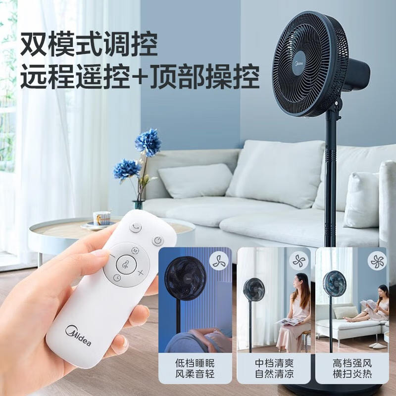 美的(Midea)SAG30KR 电风扇 家用风扇落地扇七叶遥控款大风量落地扇高清大图