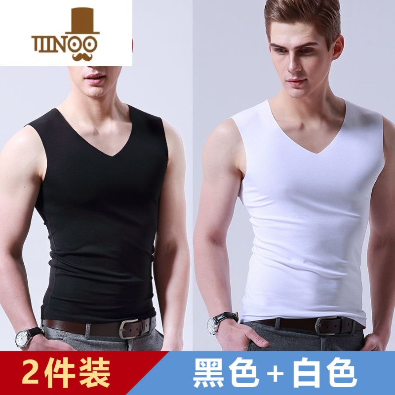 YANXU运动速干无袖坎肩男背心无痕薄款冰丝内穿港风潮牌ins吸汗背心男高清大图