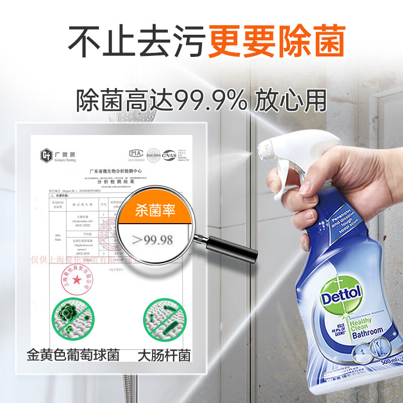 滴露浴室清洁除菌喷雾500ml-2瓶装高清大图