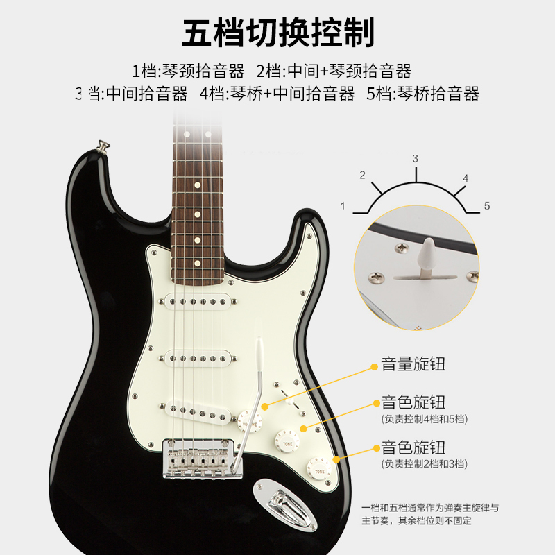 芬达电吉他(Fender)Player 玩家系列stratocaster单单双枫木指板电吉他