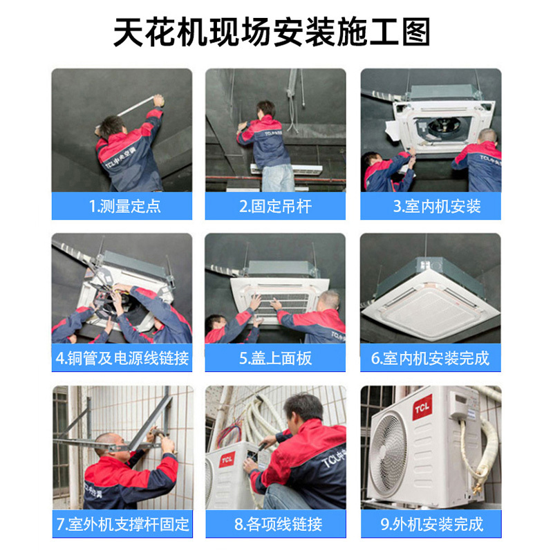 TCL中央空调商用 5匹一拖二 吸顶天花机空调 直流变频 1级能效 多联式天花机 50-70平办公室MV-Vd120W