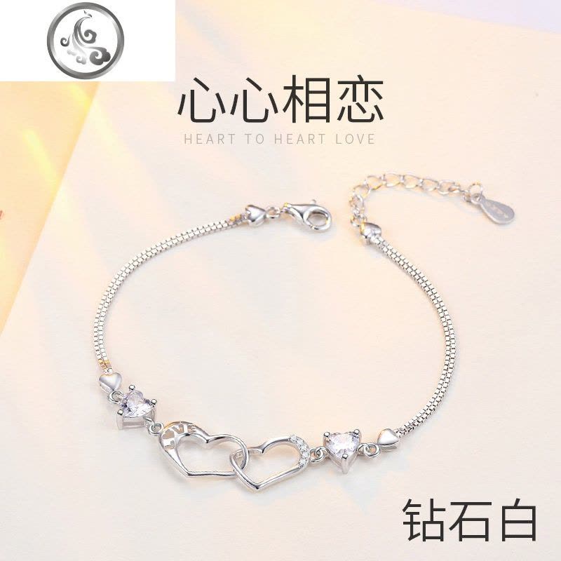 纯银手链女生韩版简约个性首饰情侣一对银饰学生闺蜜森系生日 JiMi图片