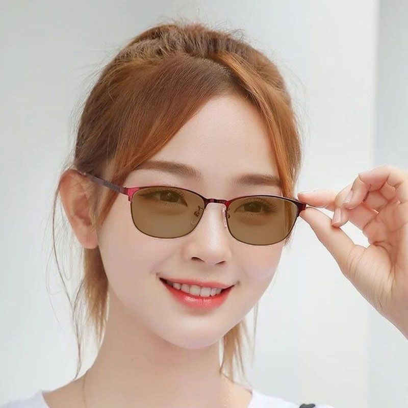手机电脑感光变色看护目镜平光镜可配眼镜女防辐射眼镜近视眼镜|新款1-黑色镜框-变灰镜片 高清近视镜片[左右眼各175度]