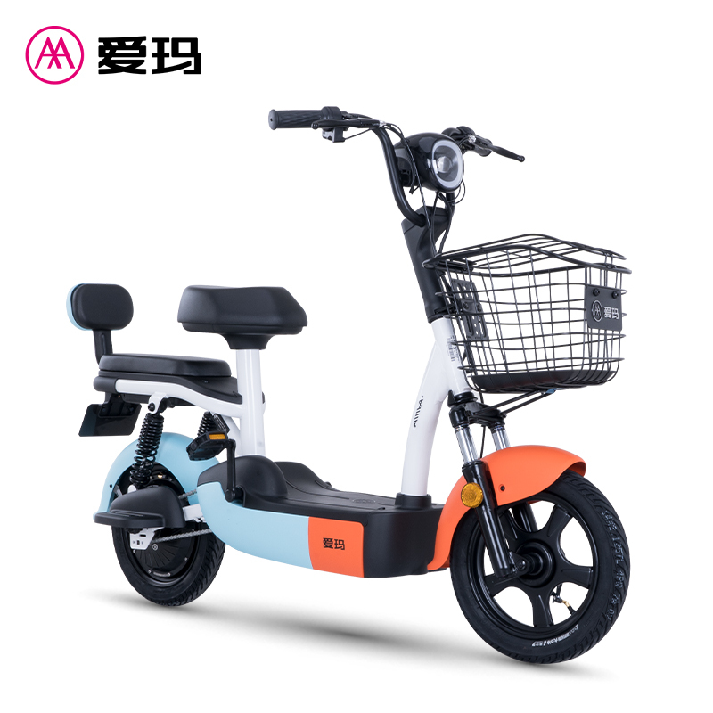 爱玛(AIMA)小电驴牛牛国潮来袭48V12AH铅酸电池时尚电动自行车