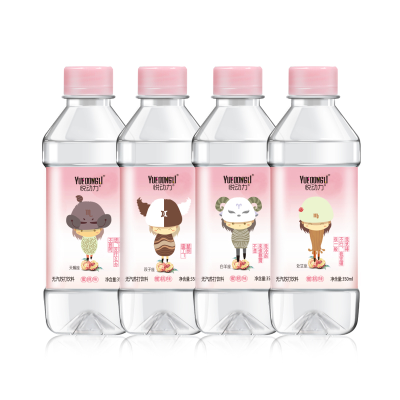 悦动力蜜桃味苏打水饮料350ml15瓶整箱装