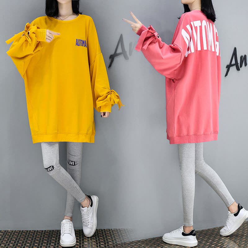 迪鲁奥(DILUAO)儿童乐园孕妇秋装套装时尚款2021新款两件套秋季中长上衣宽松长袖T恤图片