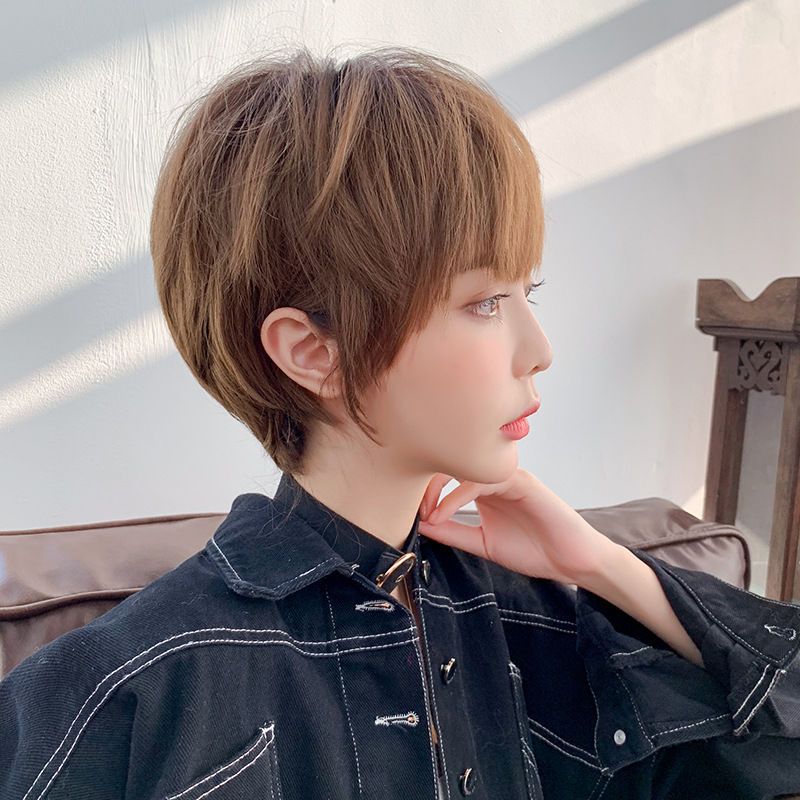 假发女自然蓬松短发全头套空气刘海中性修颜韩版波波头时尚假发套冷