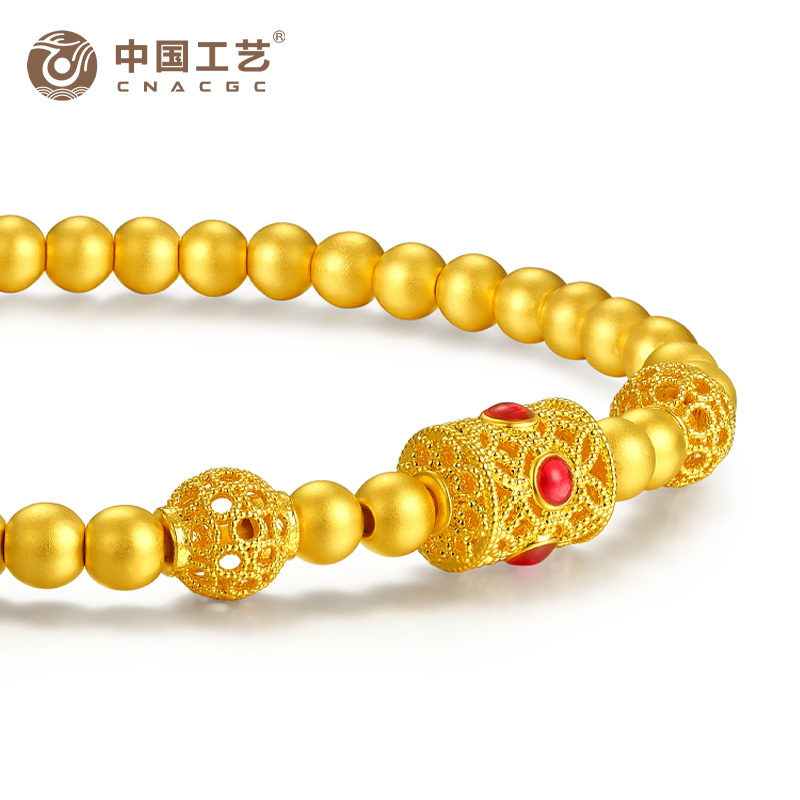 中国工艺古法金珠手串国潮风韵财源滚滚手串