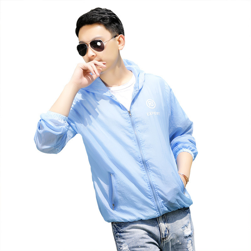 2019夏季新款男士防晒衣纯色户外防紫外线皮肤衣韩版修身透气夹克