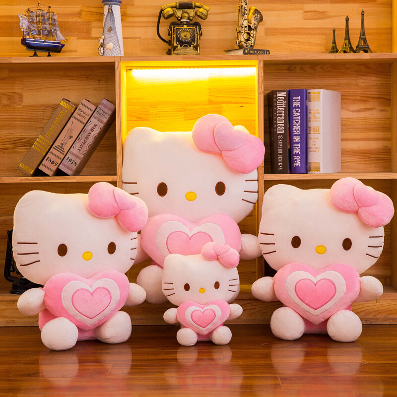 哈喽hellokitty公仔毛绒玩具粉色kt凯蒂猫玩偶布娃娃女生日keiti