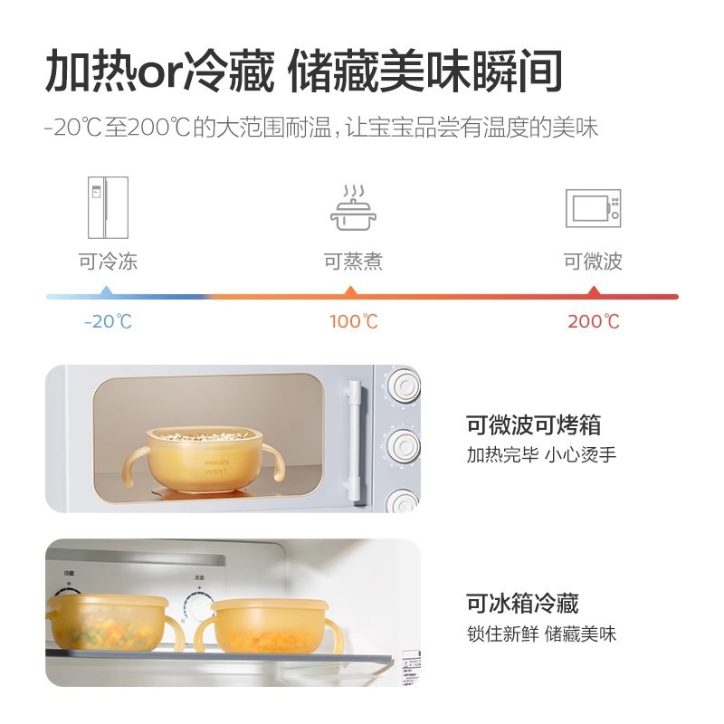 飞利浦新安怡全硅胶超大辅食碗(豪华版-带盖)
