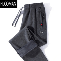 HLCOMAN运动裤男卫裤中年爸爸羔绒休闲裤加厚男裤冬季加绒裤子