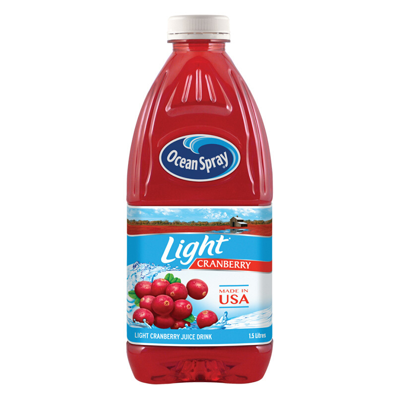[低卡健康]优鲜沛(oceanspray)经典蔓越莓果汁(低卡)1.5L/瓶 果汁1500ml 美国进口