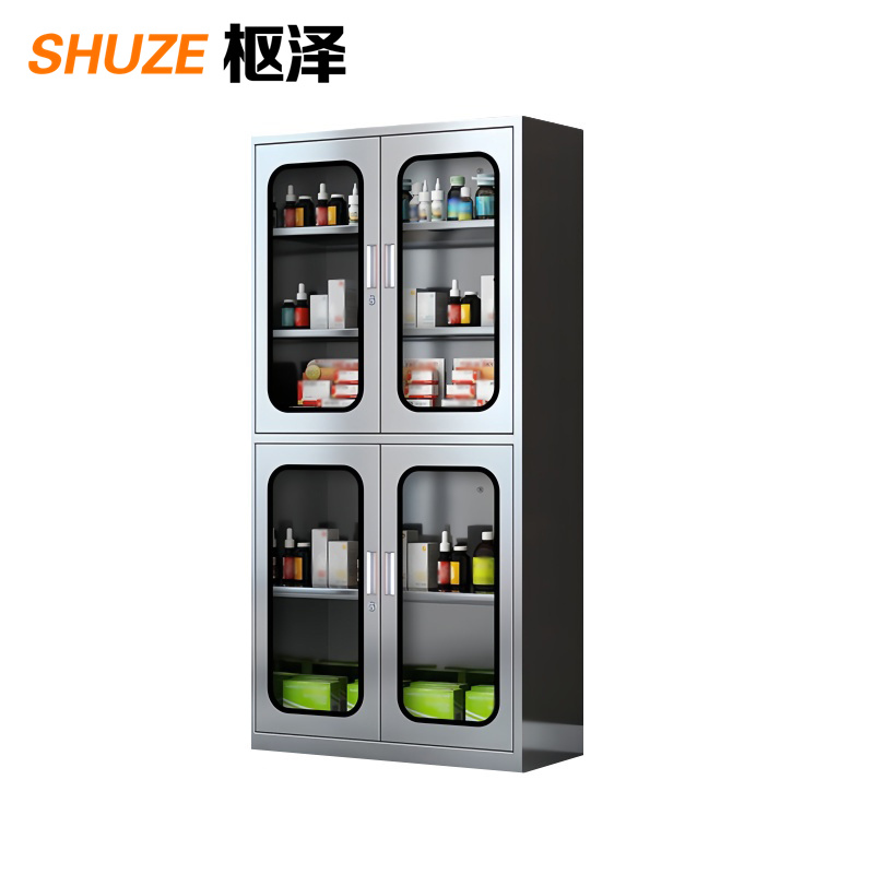 枢泽 不锈钢文件柜 上下玻 台高清大图