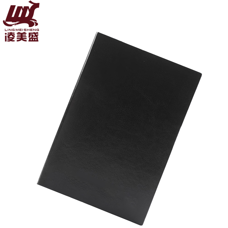 凌美盛 皮面A5商务笔记本 80克米黄纸14.1*20.5cm 118张236页 25-80黑色 可定制印刷/本高清大图