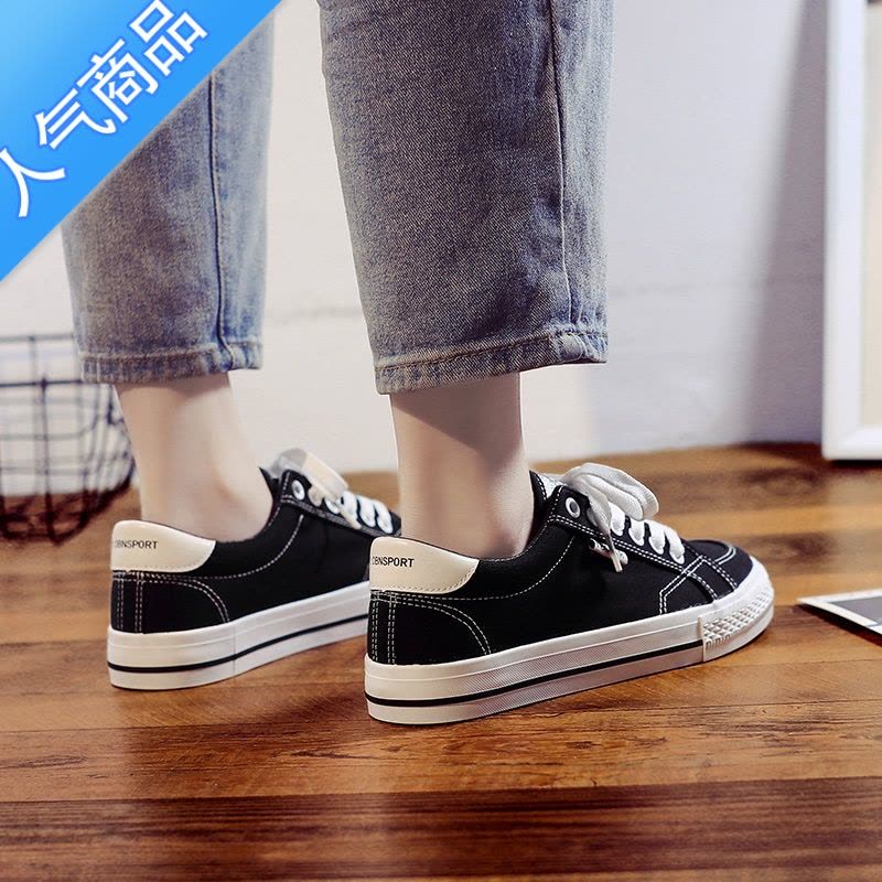 SUNTEK帆布鞋女鞋ulzzang百搭2023韩版新款学生低帮板鞋女ins潮鞋子春季图片