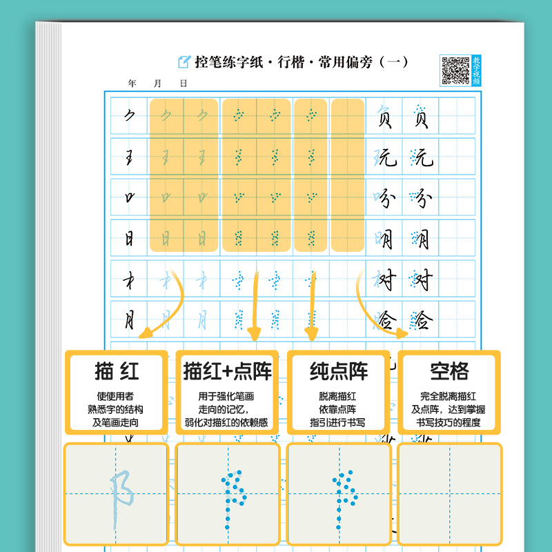[行楷全家福16本]基础款7本+进阶款9本 赠褪色笔 [正版]控笔训练字帖成年行楷字帖成人练字硬笔书法练字本初学者入门笔高清大图