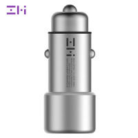 紫米ZMI 小米生态链QC3.0快充车充 5V2.4A双USB智能输出 一拖二手机平板通用汽车充电器 AP821 银色