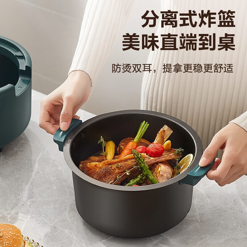 苏泊尔 KJ40D850 空气炸锅 家用4L大容量可视 不用翻面 低油轻脂薯条机 远红外穿透加热电炸锅高清大图