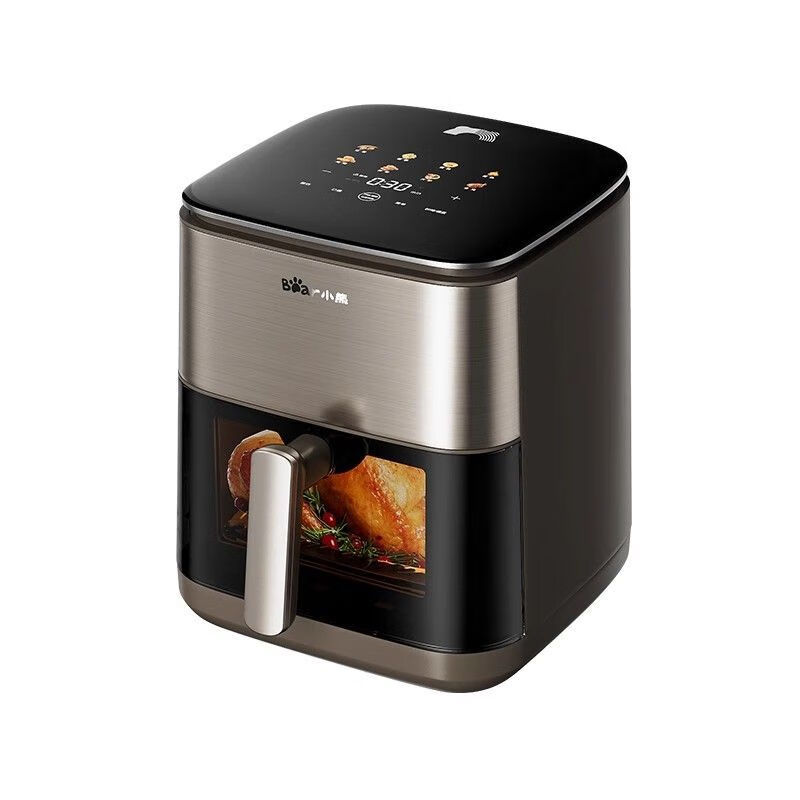 小熊(Bear)空气炸锅大功率无油烟低脂空气炸锅家用全自动智能小型电炸锅微量蒸汽嫩烤高清大图