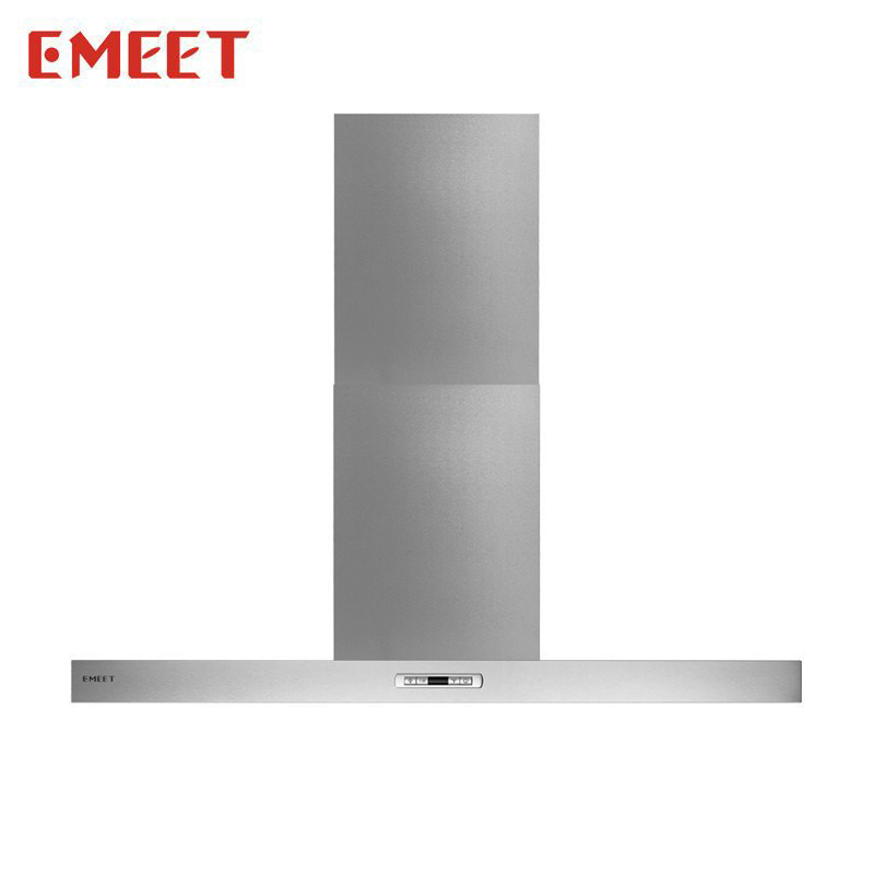 EMEET/意米特304WB90公分油烟机304不锈钢T型壁挂式抽油烟机17立方大吸力顶吸式排油烟机按键式烟机厨房电器