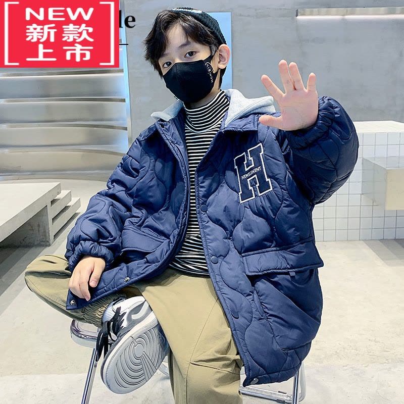 可莉允男童棉服冬季2022新款儿童装男孩棉衣中大童男装冬装加厚棉袄外套图片