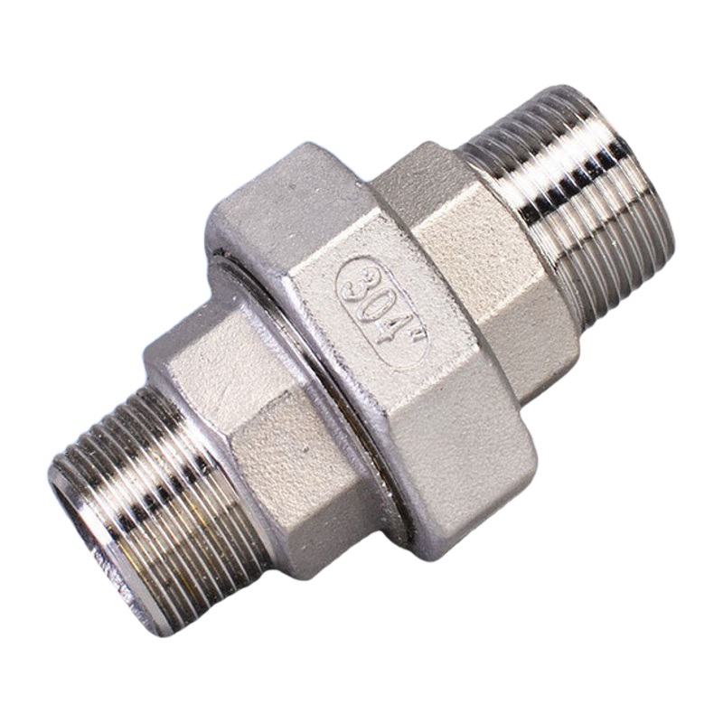 鸣固 304不锈钢双外丝活接头 耐磨损耐高温内螺纹内丝牙软密封 水暖燃气管件 DN8-1/4 10个