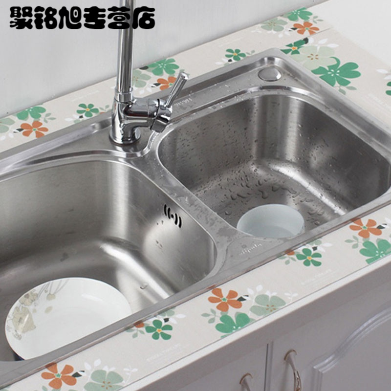 洗菜盆吸水贴厨房水自粘贴纸防油贴纸洗漱台吸湿贴灶台贴纸-花(宽8x长140cmx2卷装)