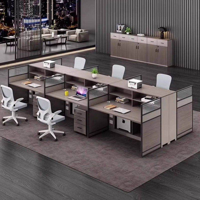 誉卓远职员办公桌椅简约办公桌卡座办公电脑桌屏风组合 单人位（独立高柜）高清大图