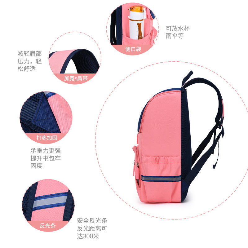 喻娄2020新款一年级书包女小学生超轻便儿童双肩包护脊减负女孩女生三书包