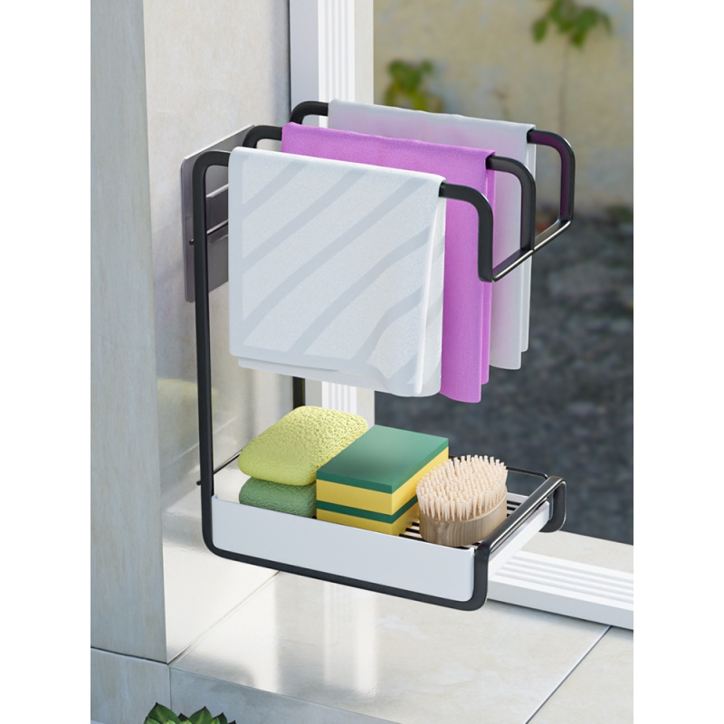精品特卖抹布挂架子厨房用品大沥水池收纳毛巾洗碗水菜盆墙上置物神器