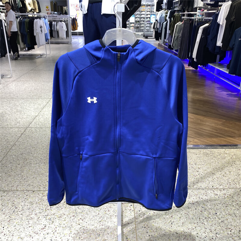 安德玛(Under Armour)运动外套男夹克新款针织运动训练跑步健身休闲外套25600403-400 ZP高清大图