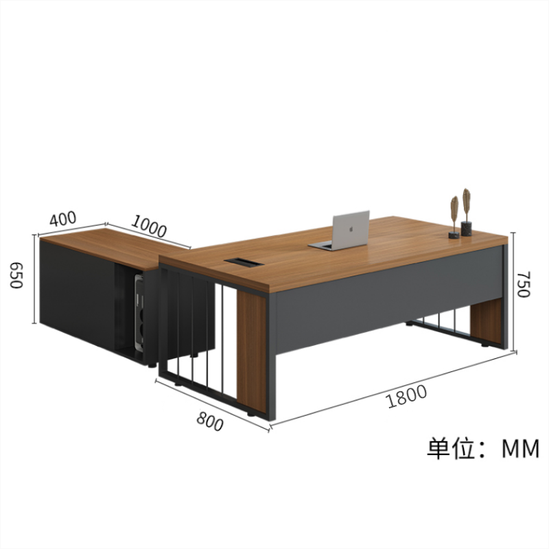 易企采 办公桌1800*800*750mm 简约现代老板桌 单人办公桌 电脑桌 主管经理桌高清大图