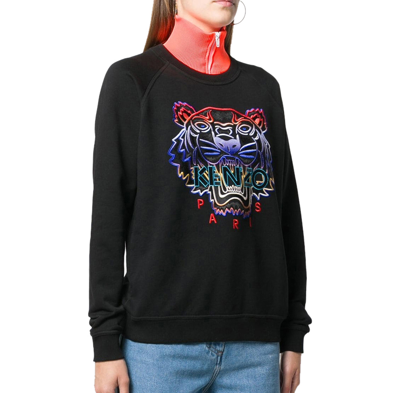 【直营】Kenzo高田贤三 特别版女士龙鳞虎头刺绣全棉卫衣套头衫虎头衫F862SW7404XH高清大图
